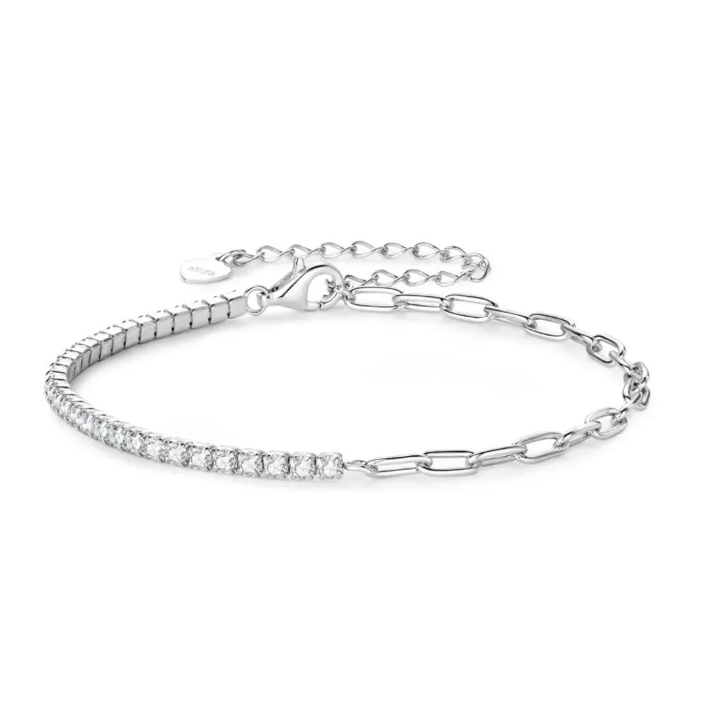 14k Diamond Chain Bracelet Trendy Elegance - Picture 6 of 11